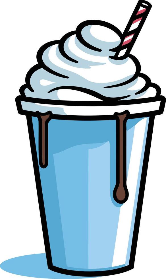 Cartoon Illustration of a Chocolate Milkshake vector