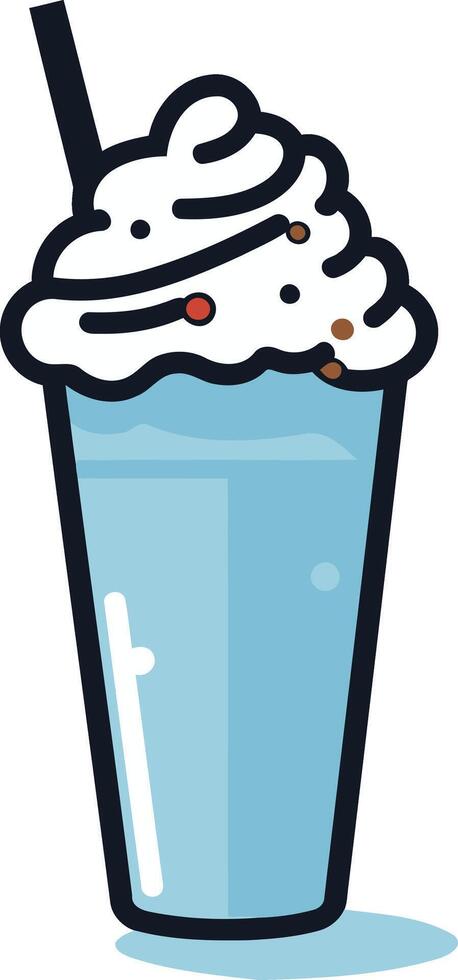Milkshake with Whipped Cream and Sprinkles vector