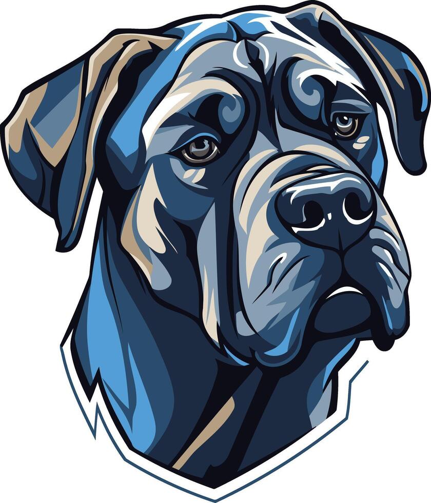 Close up Portrait of a Serious Dog vector