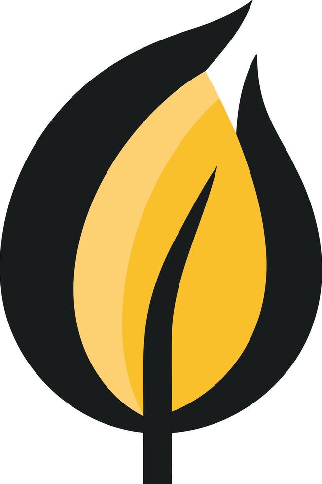 Abstract Flame Design with Black and Yellow Colors vector