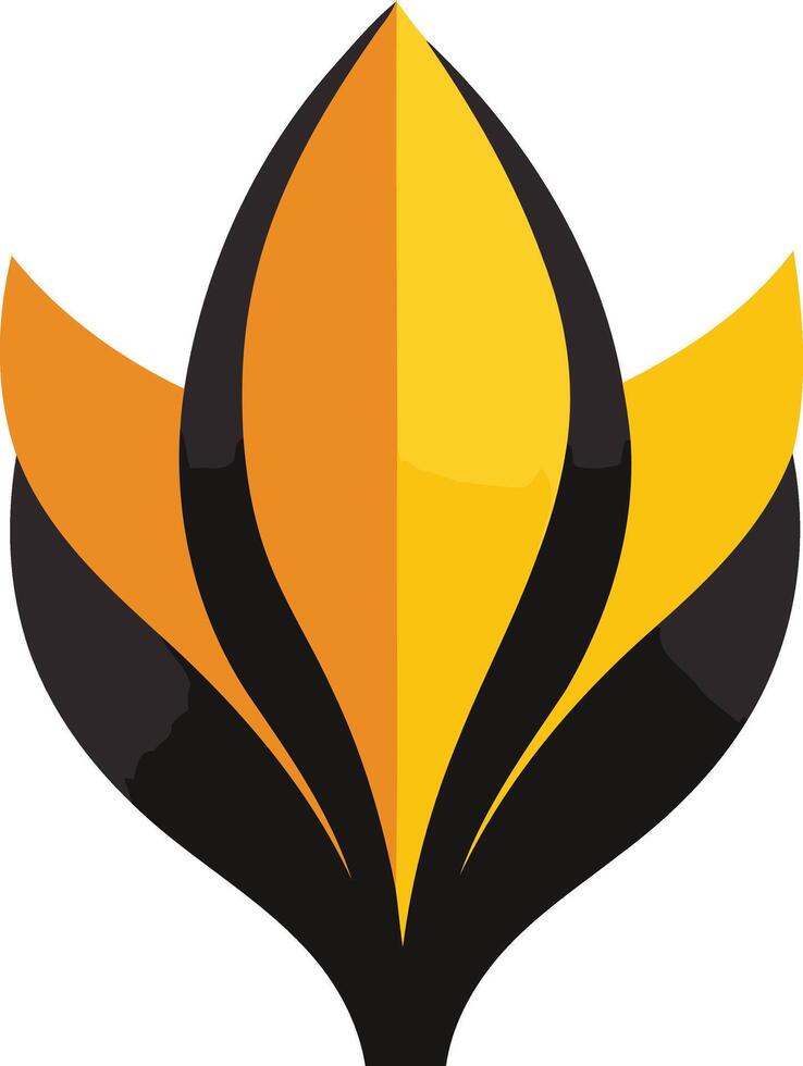 Abstract Flower Design in Black and Yellow vector