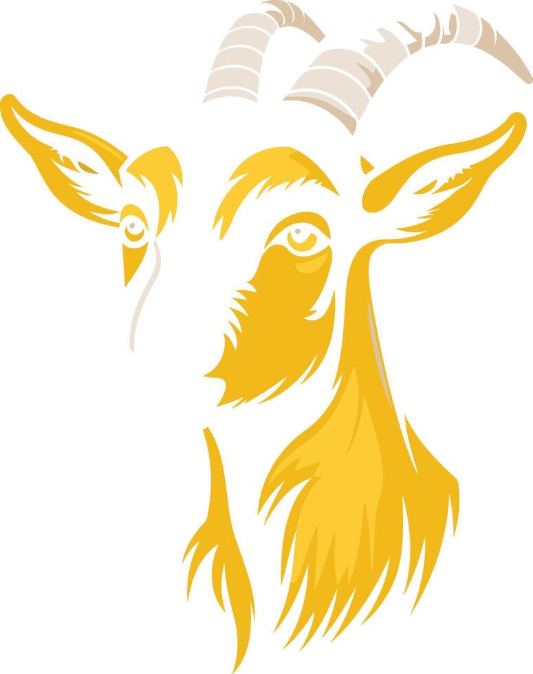 Yellow Goat Head Illustration vector