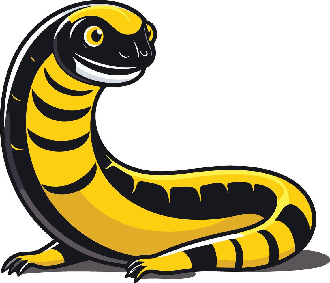 Smiling Yellow and Black Striped Lizard vector