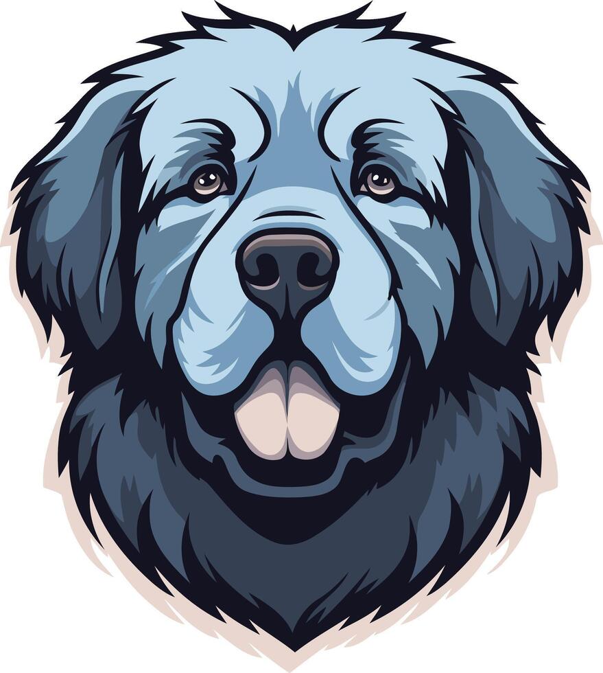 Portrait of a Blue Newfoundland Dog vector