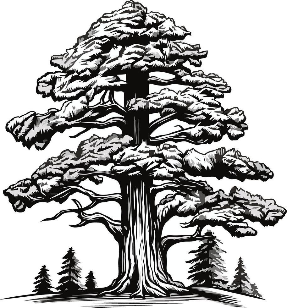 Hand Drawn Illustration of a Majestic Tree vector