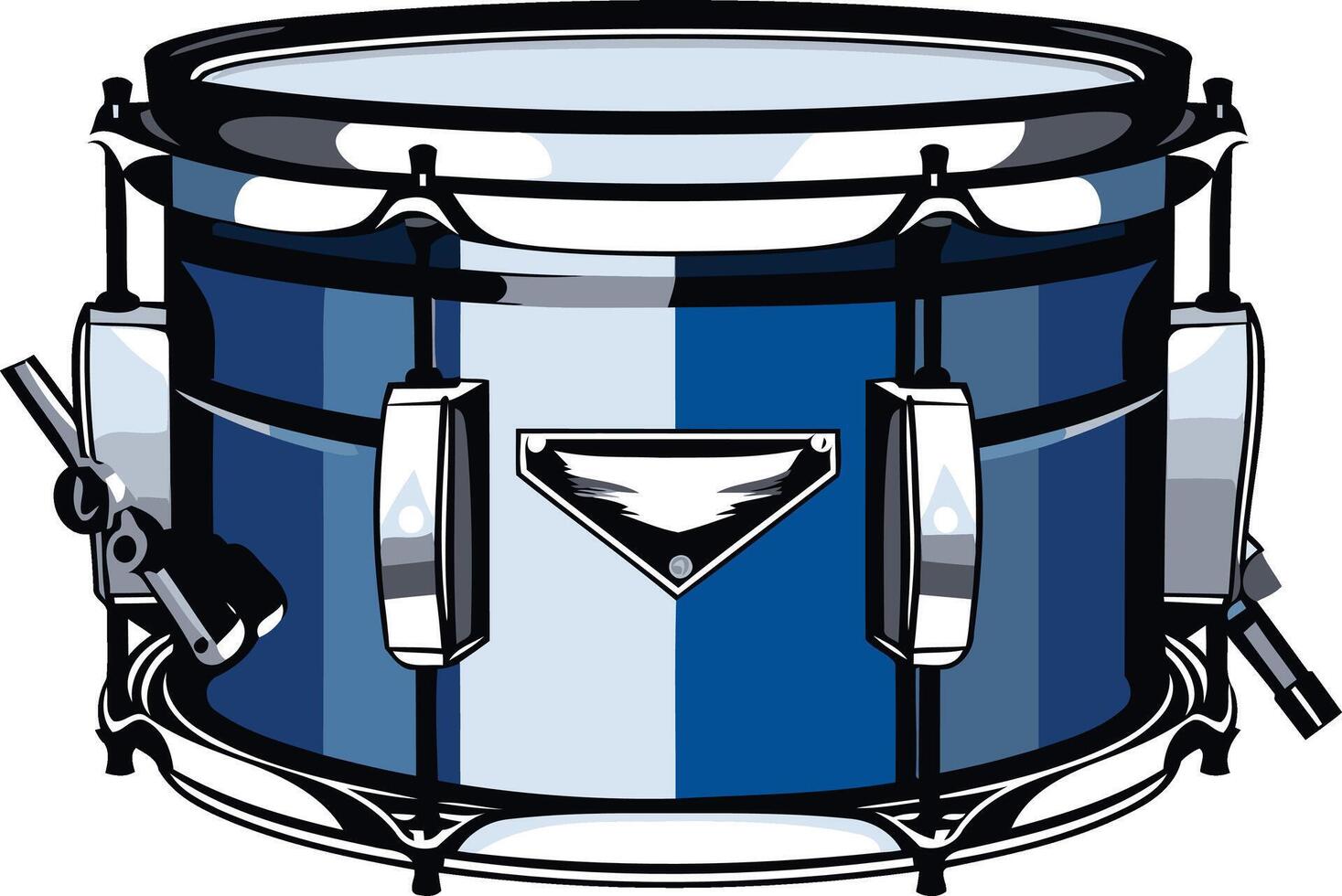 Blue and White Snare Drum with Wing Logo vector