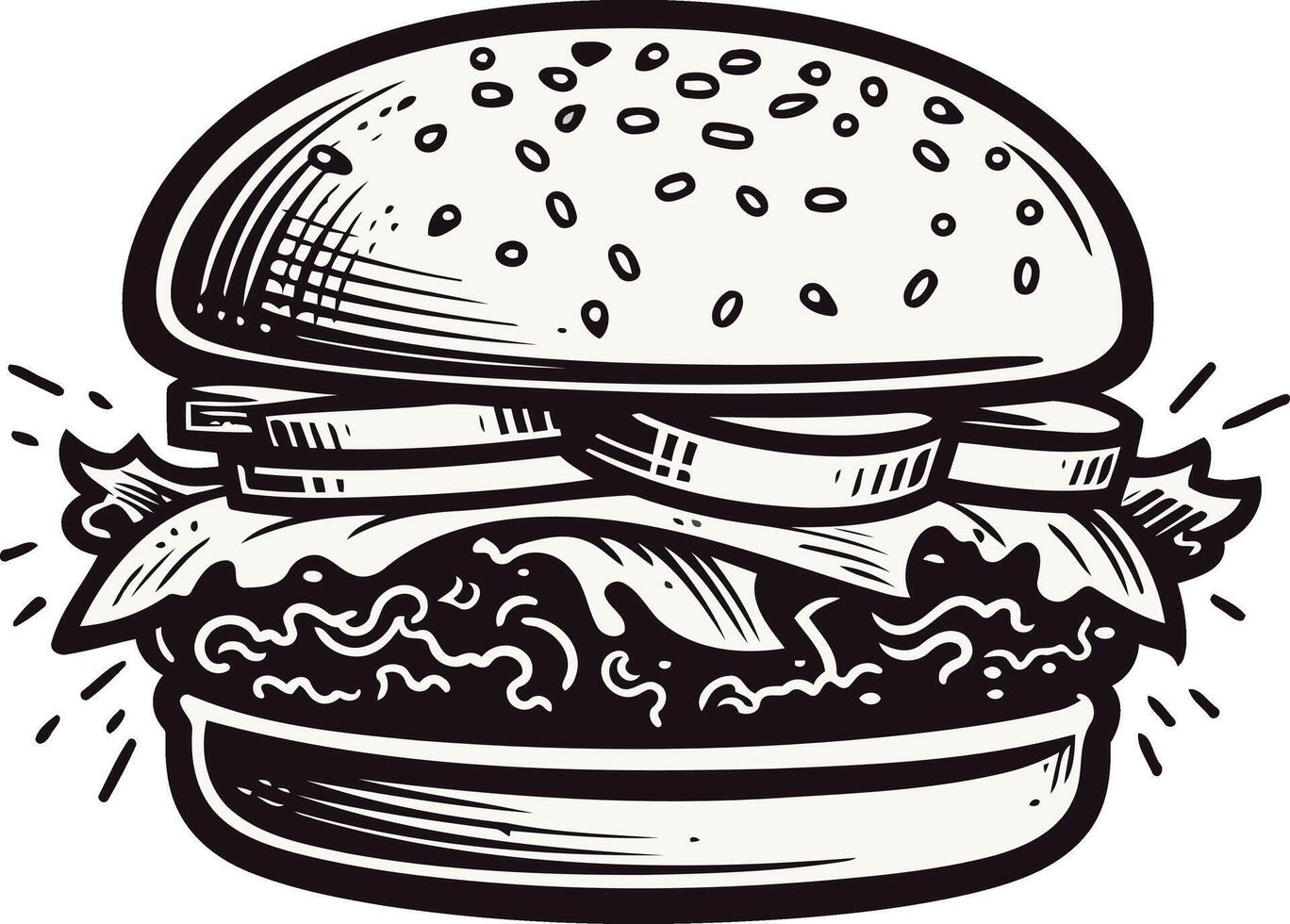 Classic Burger Illustration vector