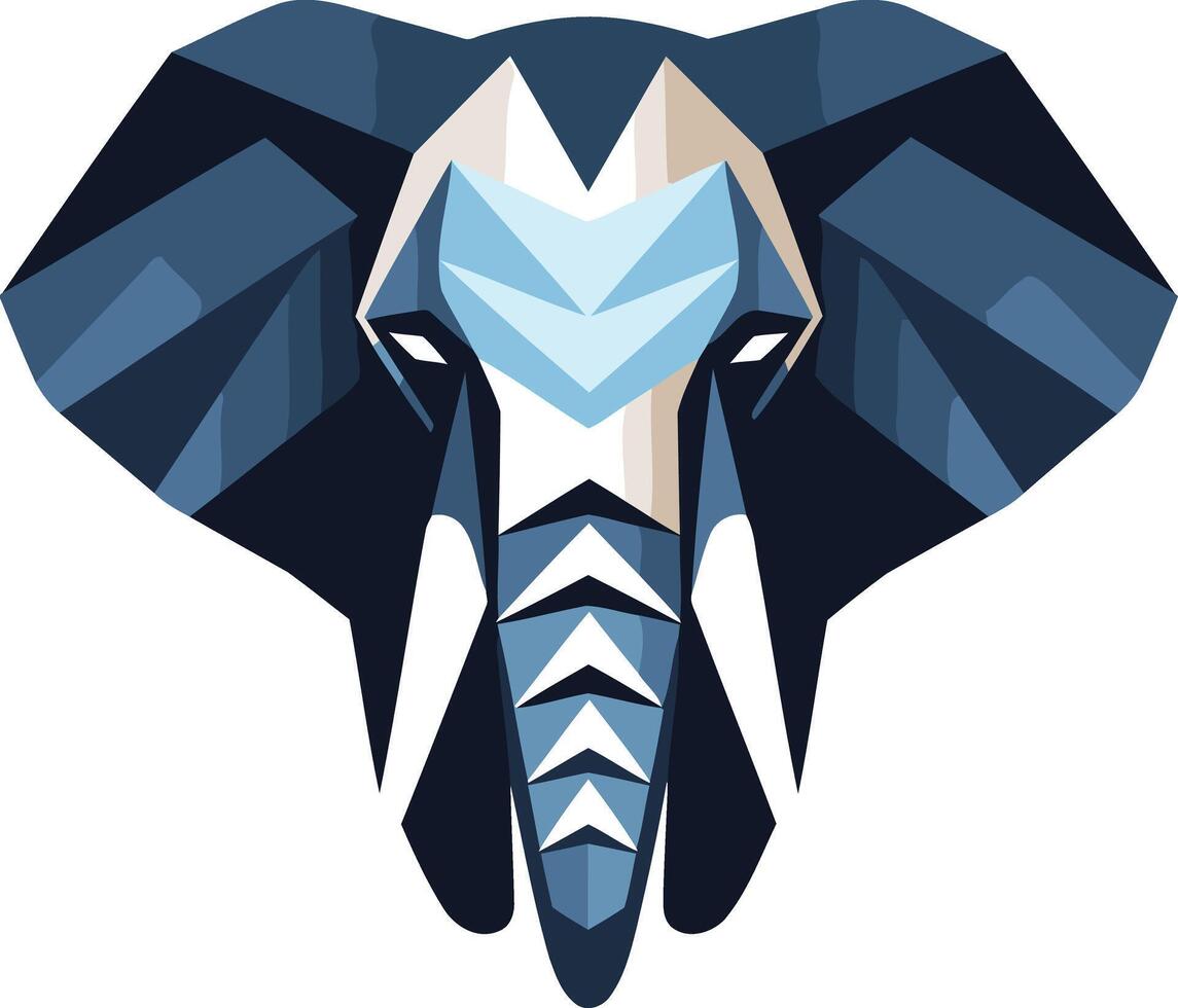 Geometric Elephant Head Illustration vector