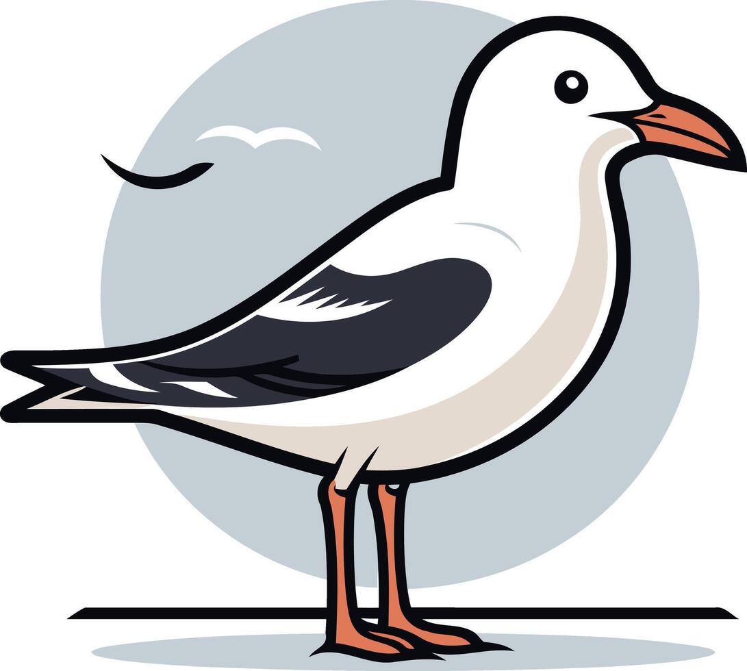Seagull Cartoon Illustration vector