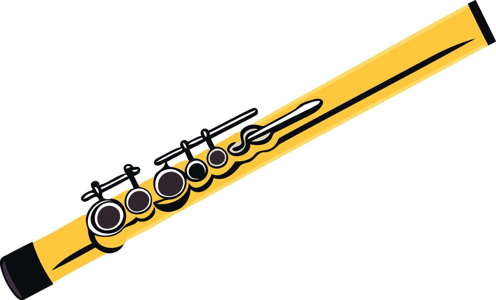 Yellow Flute on White Background vector