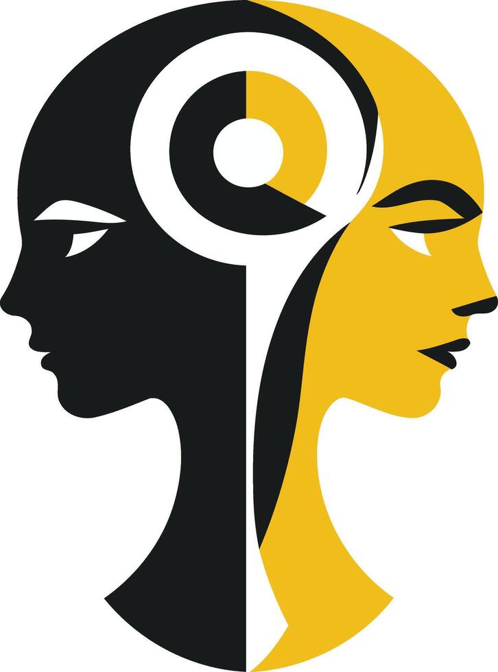 Two Faces Black and Gold vector