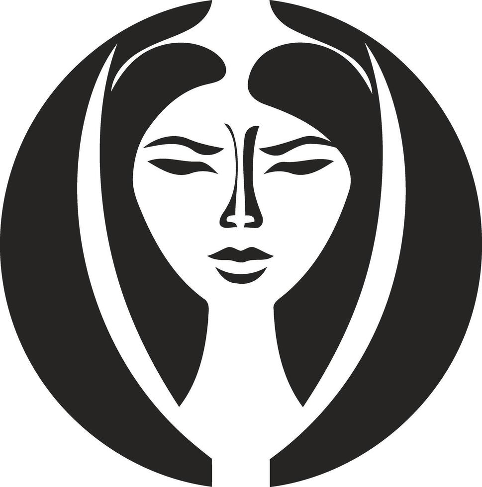Stylized Portrait of a Woman with Closed Eyes vector