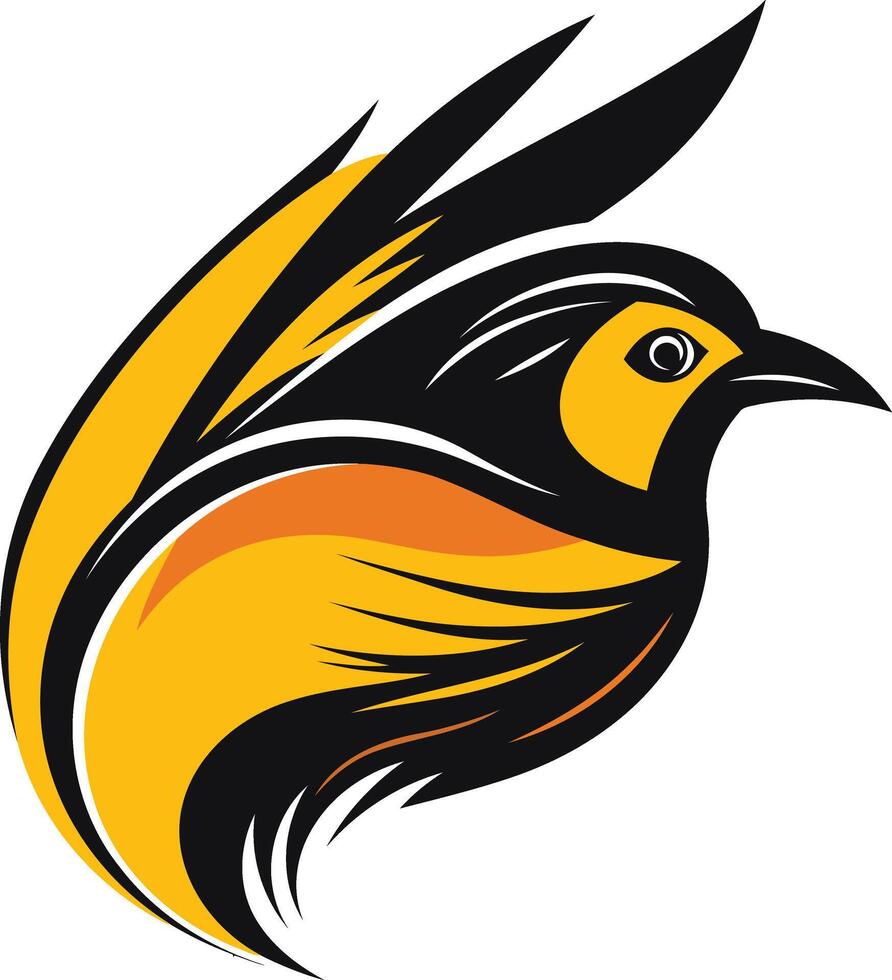 Abstract Yellow and Black Bird Illustration vector