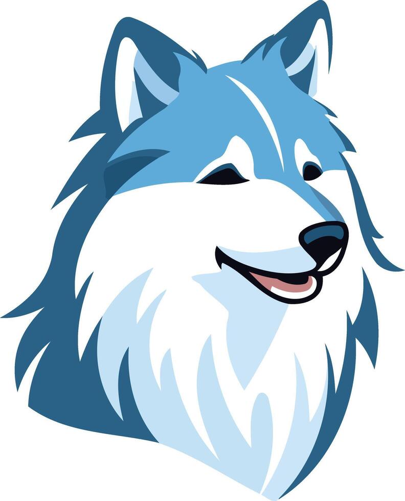 Smiling Blue Husky Head vector