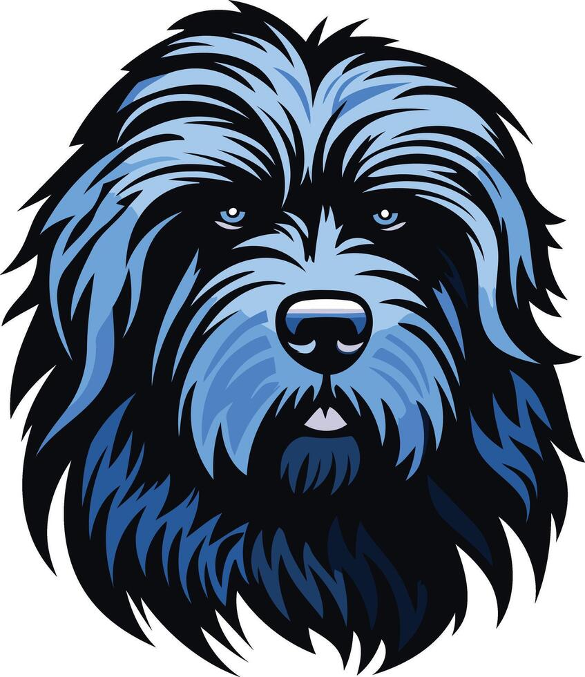 Blue Shaded Dog Portrait vector