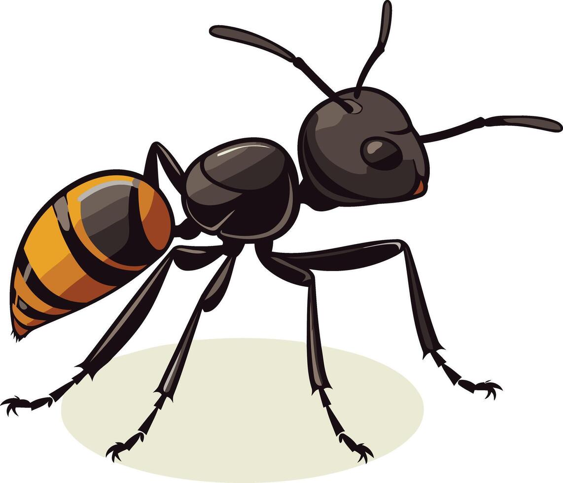 Black and Yellow Ant Illustration vector