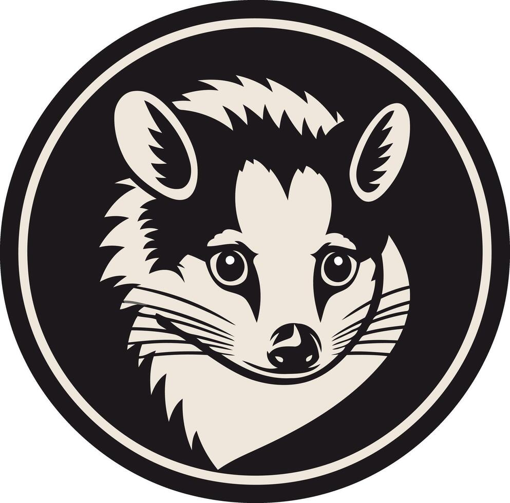 Black and White Illustration of a Civet vector