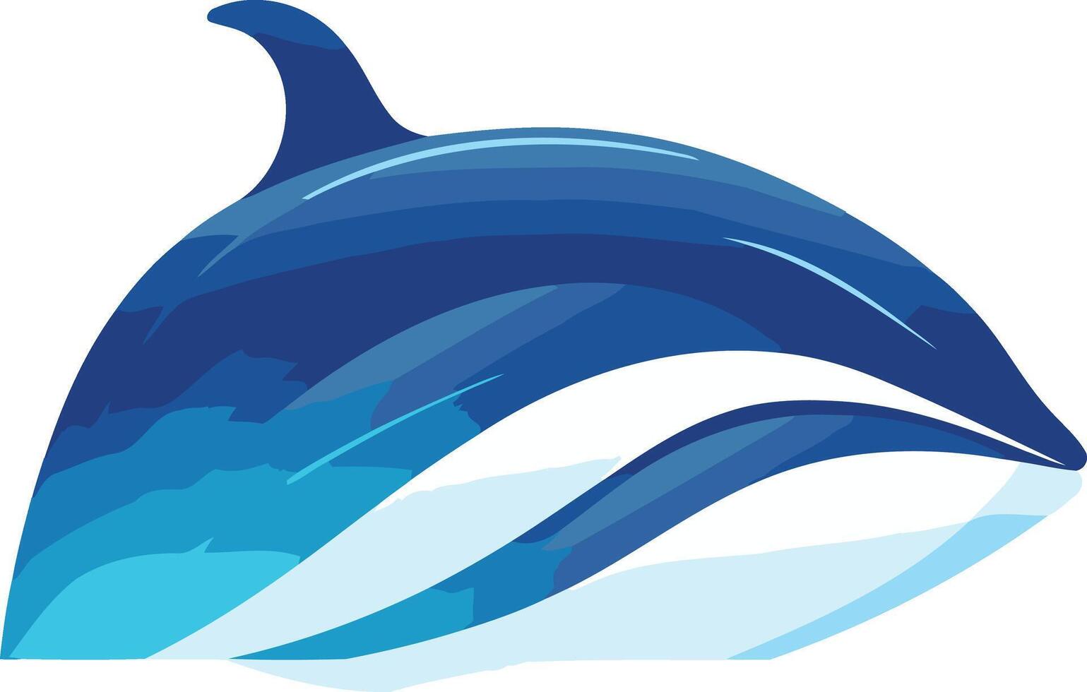 Blue Dolphin Watercolor Illustration vector
