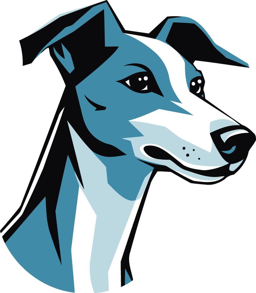 Blue and White Dog Portrait vector