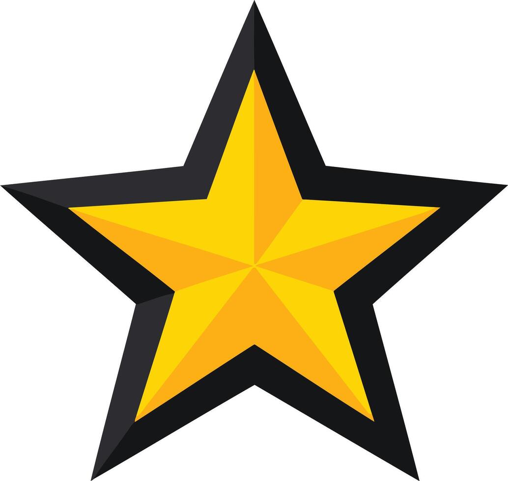 Golden Star with Black Outline vector