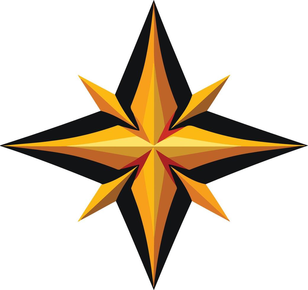 Golden Star with Black Edges vector
