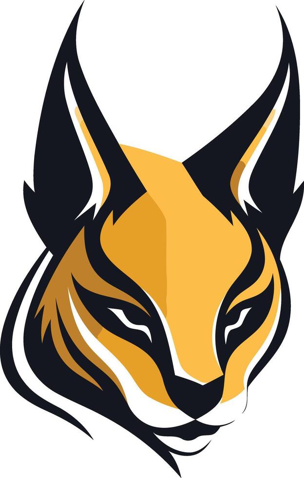 Caracal Head Logo Design vector