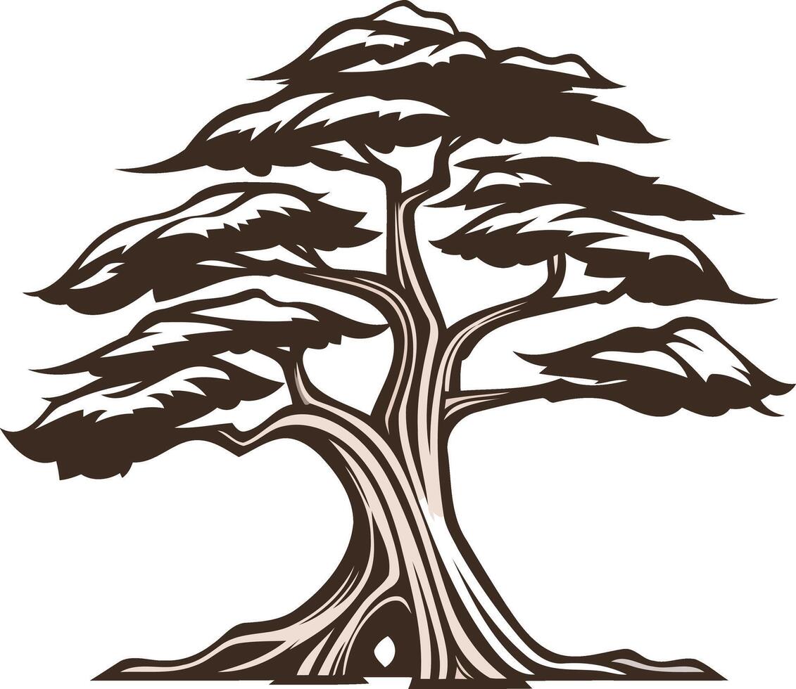 Vintage Illustration of a Majestic Tree vector