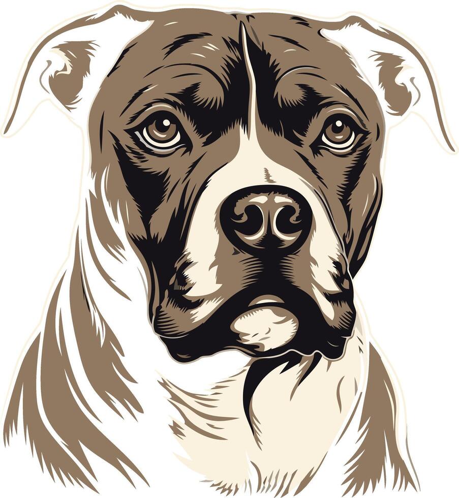 Portrait of an American Bulldog vector