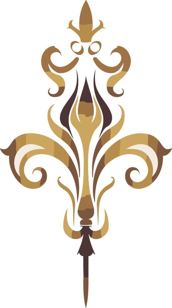 Elegant Brown and White Ornate Design vector
