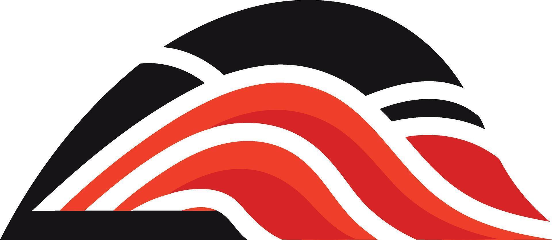 Abstract Logo with Red and Black Waves vector
