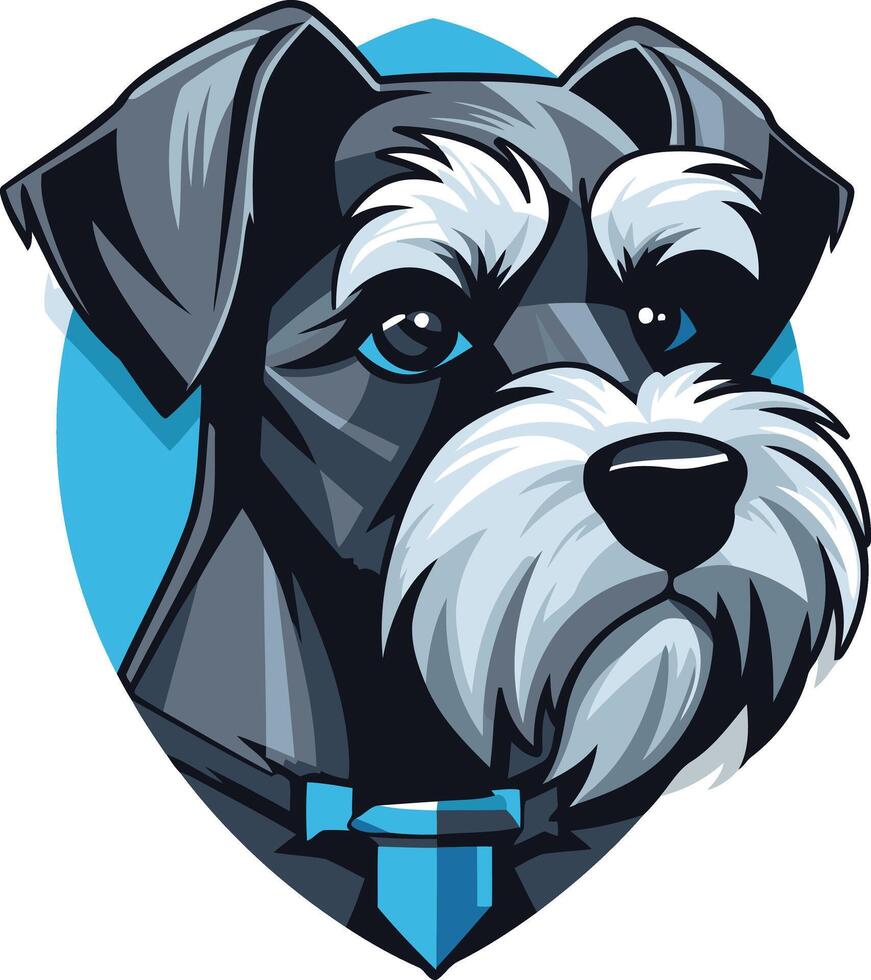 Portrait of a Miniature Schnauzer vector
