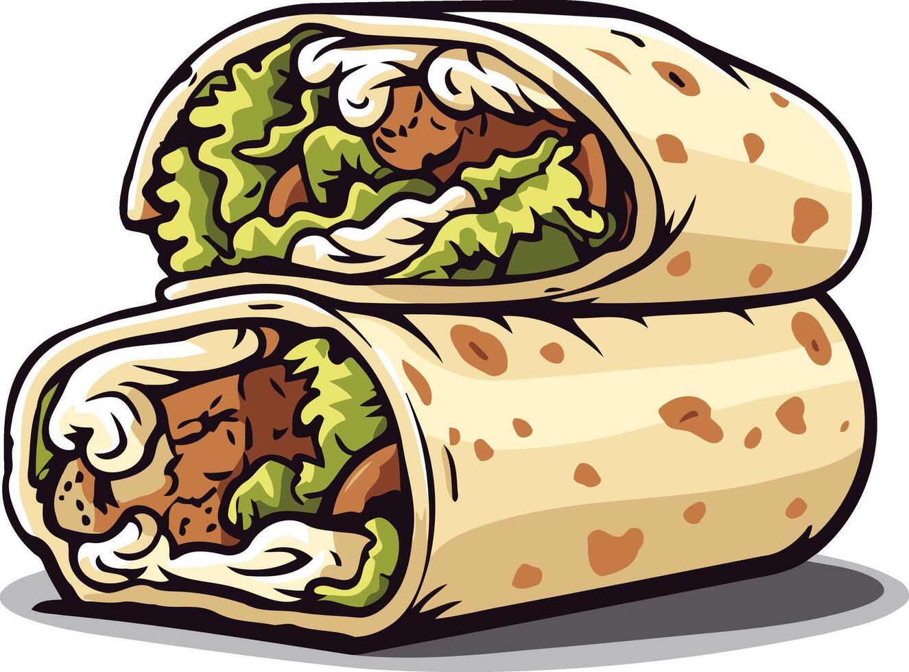 Two Delicious Burritos Ready to Eat vector