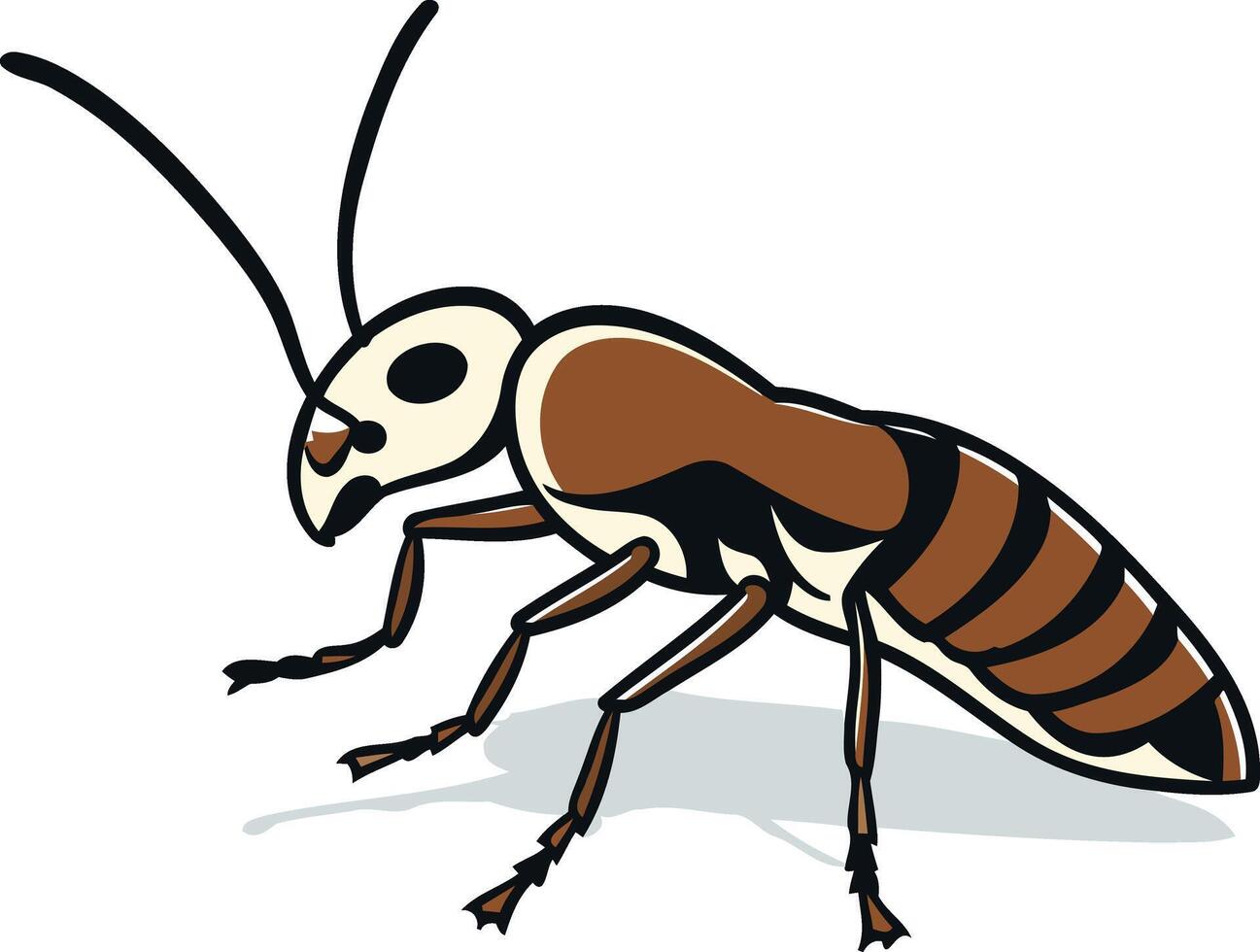 Cartoon Illustration of a Brown and Black Ant vector