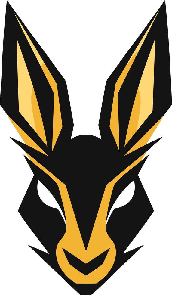 Geometric Black and Gold Rabbit Logo vector