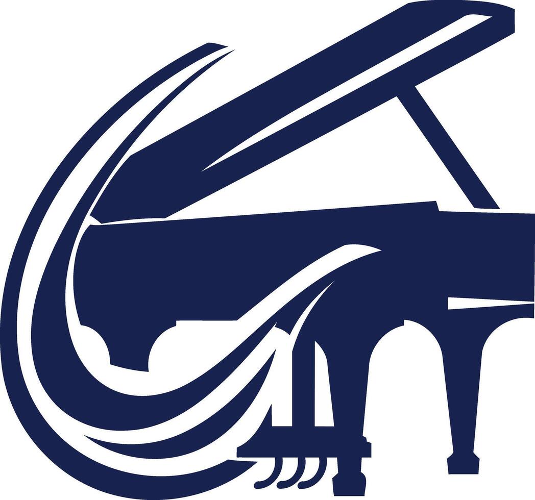 Blue Piano with Abstract Waves Design vector