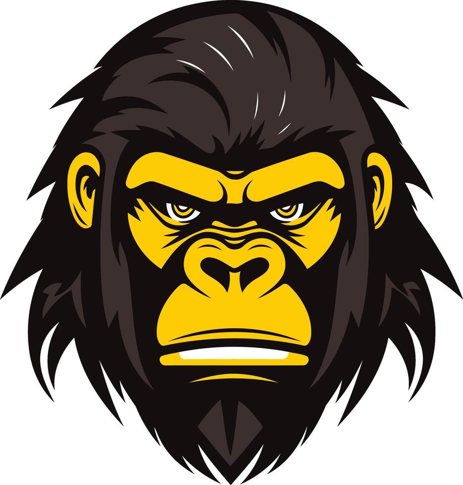 Gorilla Head Mascot - Aggressive and Powerful vector
