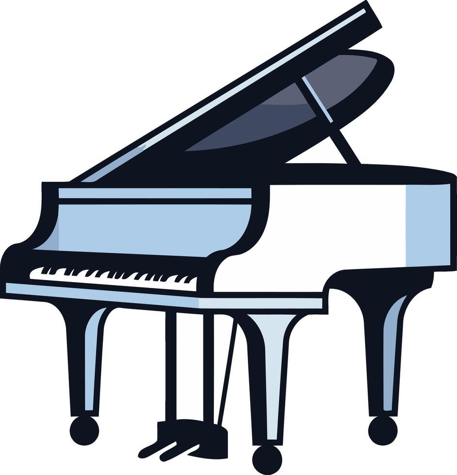 Grand Piano with Open Lid vector