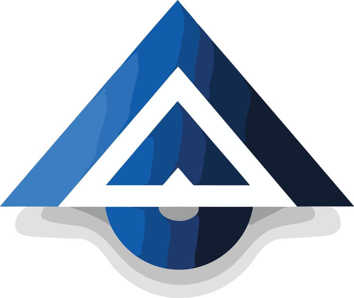 Abstract Blue Triangle Logo Design vector