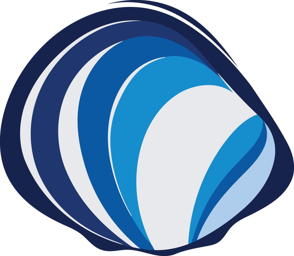 Blue and White Striped Shell vector