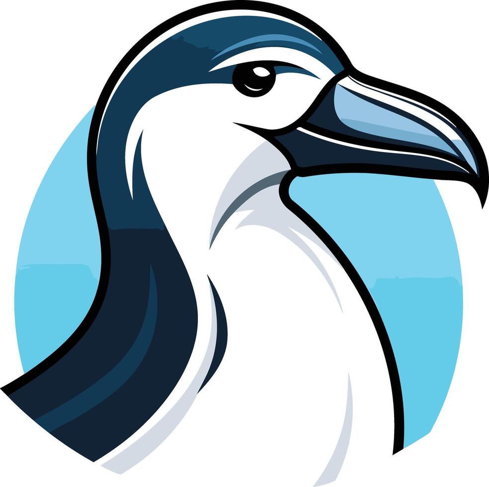 Illustration of a Puffin with a Blue Background vector