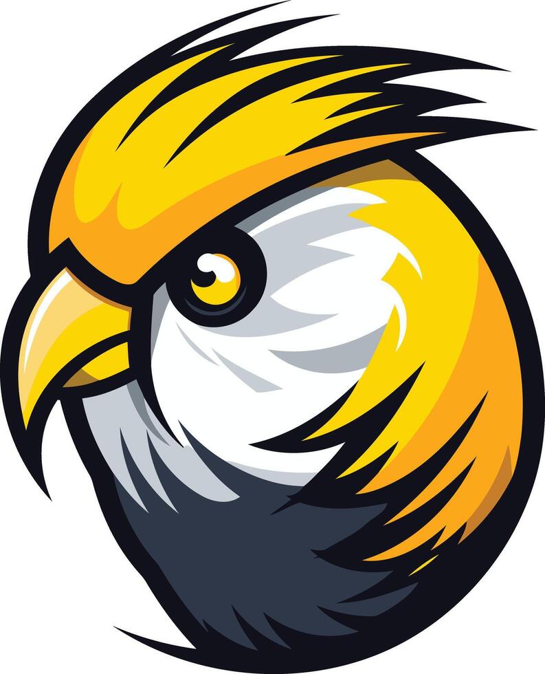 Fierce and Focused Yellow Bird Mascot vector
