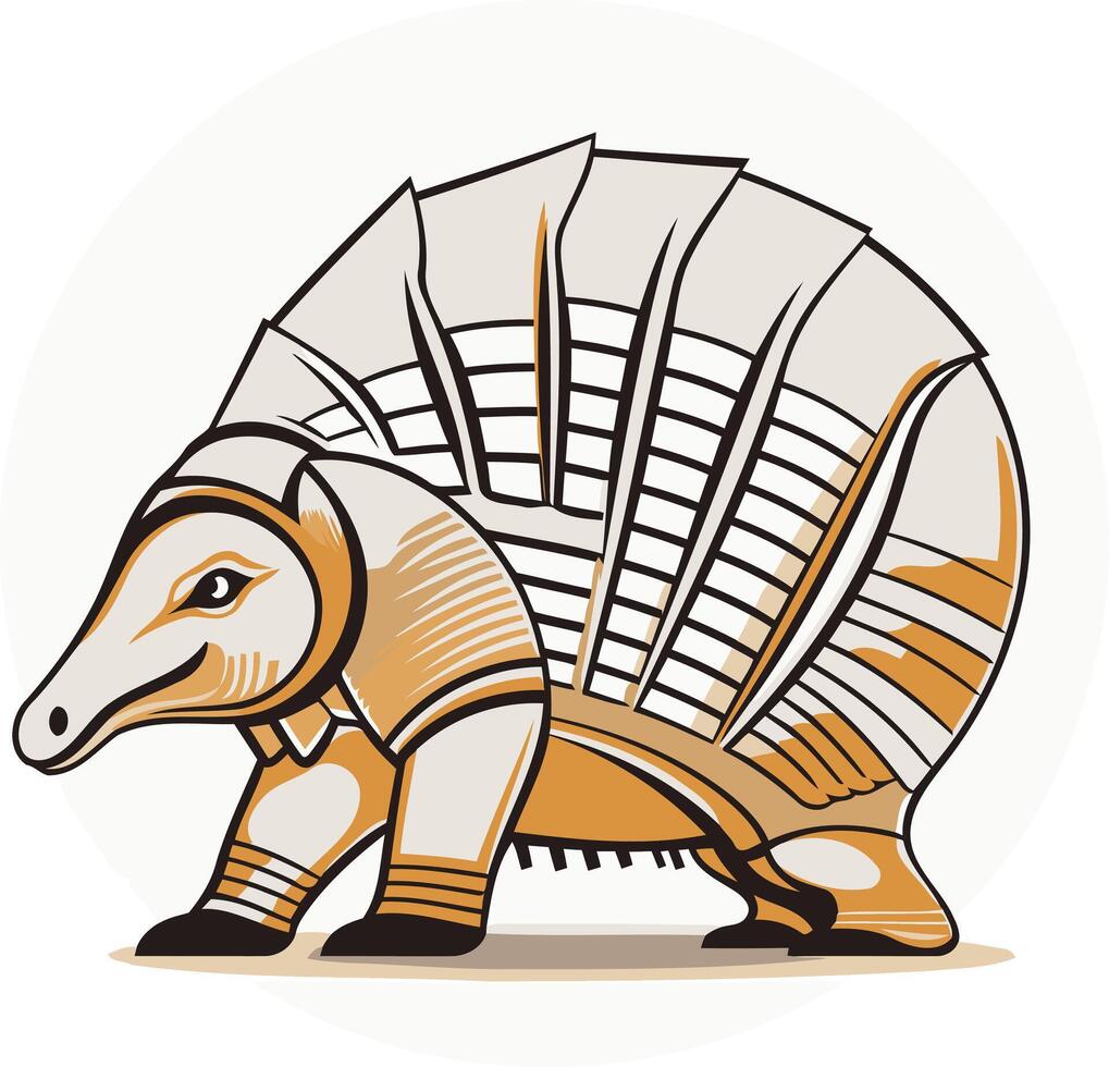 Stylized Illustration of an Armadillo vector