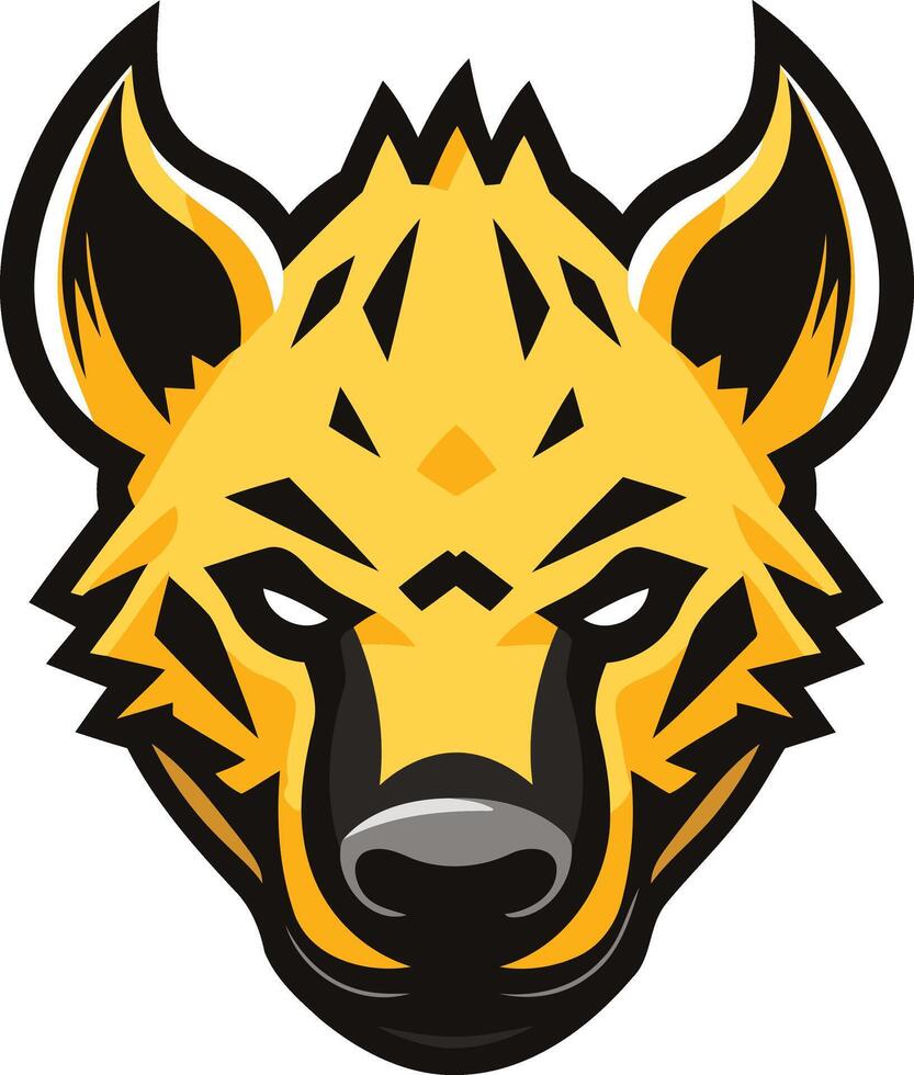 Yellow Hyena Mascot Head vector