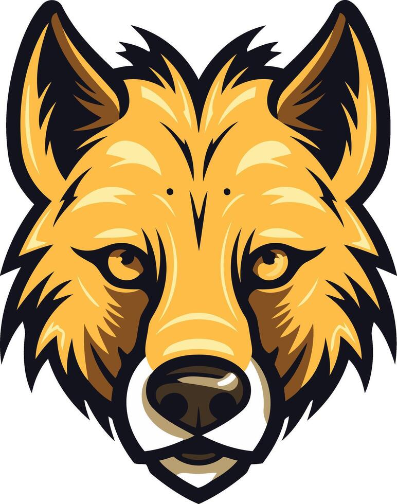 Wild Animal Face with Bold Lines vector