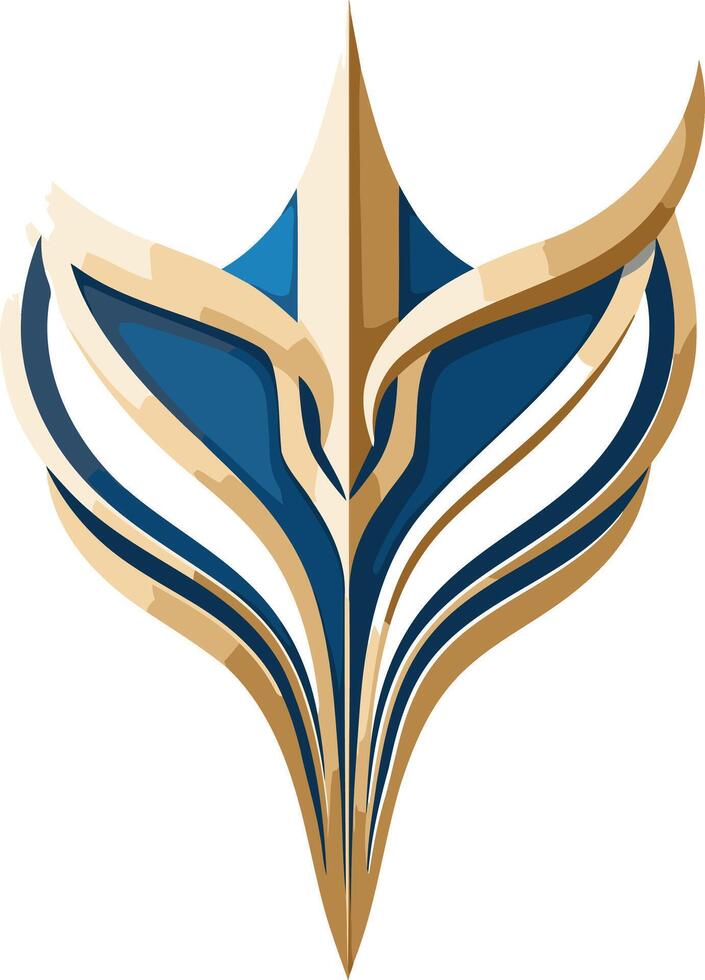 Abstract Design with Golden and Blue Tones vector