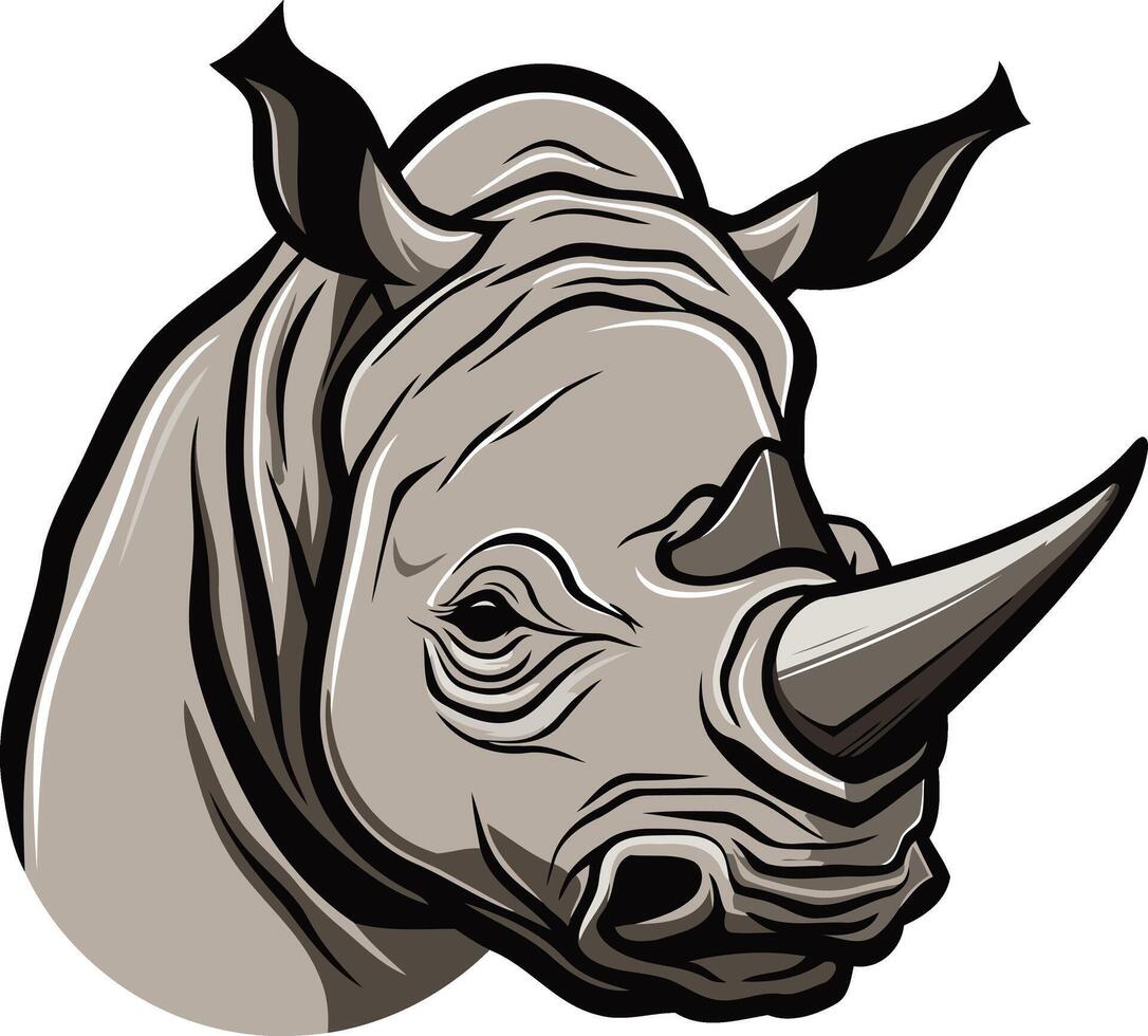 Rhino Head Illustration vector