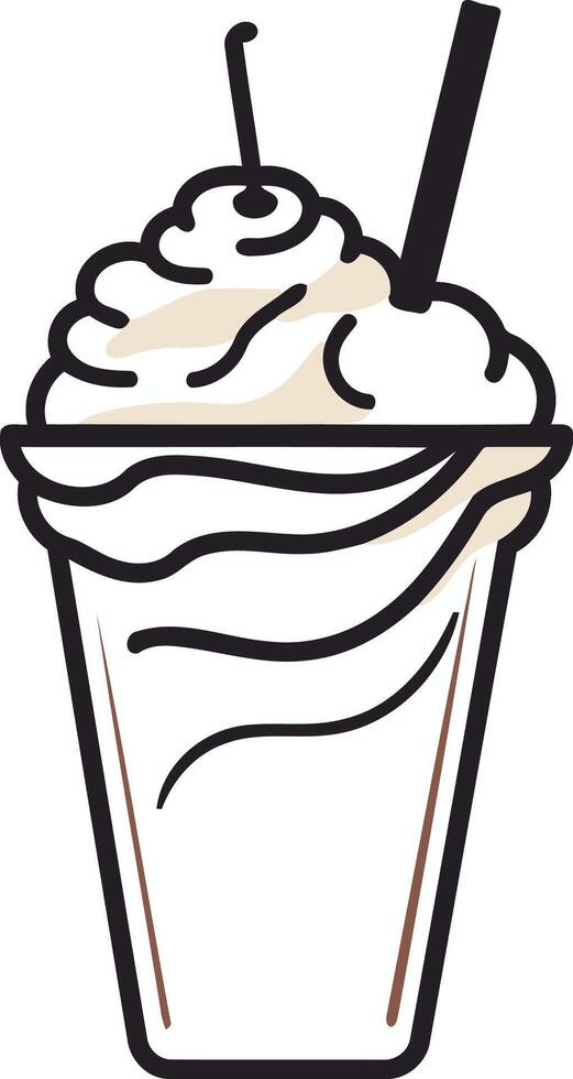 Creamy Milkshake in a Glass vector