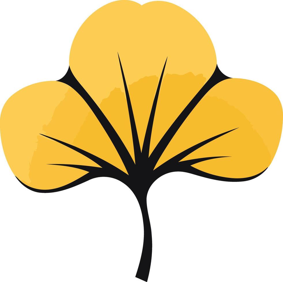 Yellow Ginkgo Leaf Illustration vector