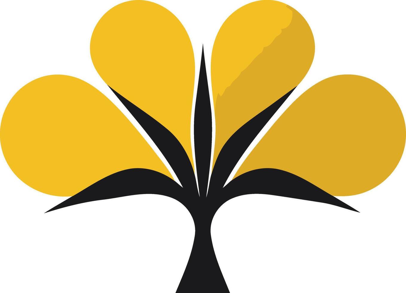 Stylized Tree with Yellow Leaves vector