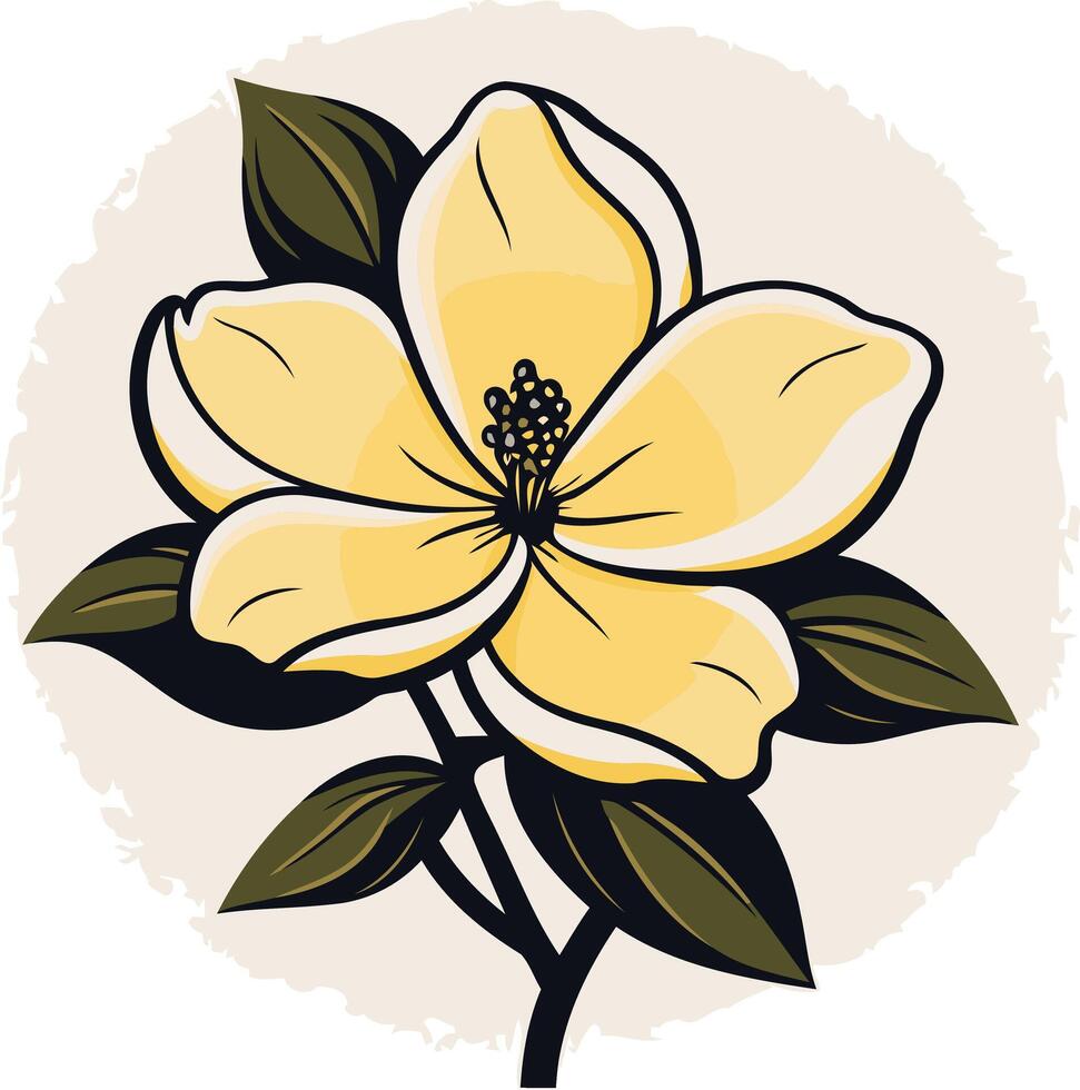 A Single Magnolia Flower in Bloom vector